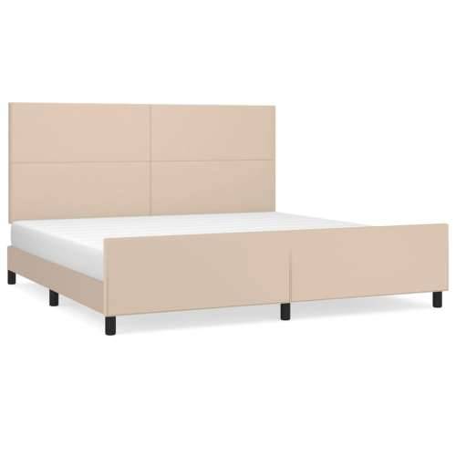 Okvir za krevet s uzglavljem cappuccina 200x200 cm umjetna koža - Boja cappuccina 200 x 200 cm Gladak dizajn Cijena
