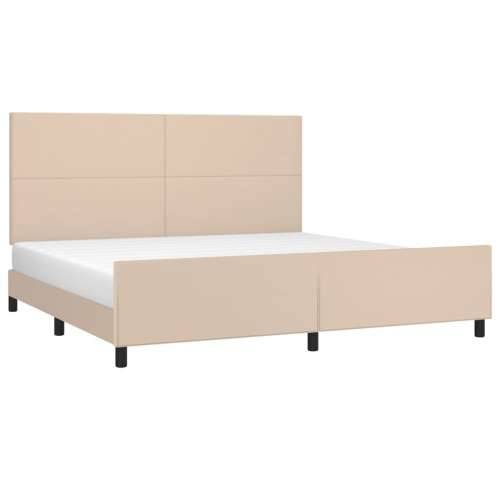 Okvir za krevet s uzglavljem cappuccina 200x200 cm umjetna koža - Boja cappuccina 200 x 200 cm Gladak dizajn Cijena
