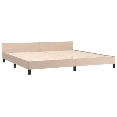 Okvir za krevet s uzglavljem cappuccina 200x200 cm umjetna koža - Boja cappuccina 200 x 200 cm Gladak dizajn Cijena