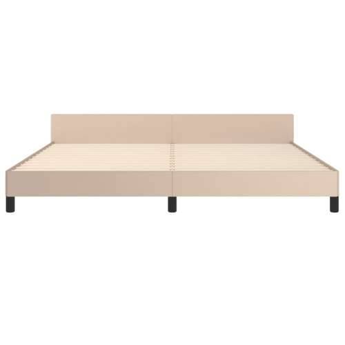 Okvir za krevet s uzglavljem cappuccina 200x200 cm umjetna koža - Boja cappuccina 200 x 200 cm Gladak dizajn Cijena