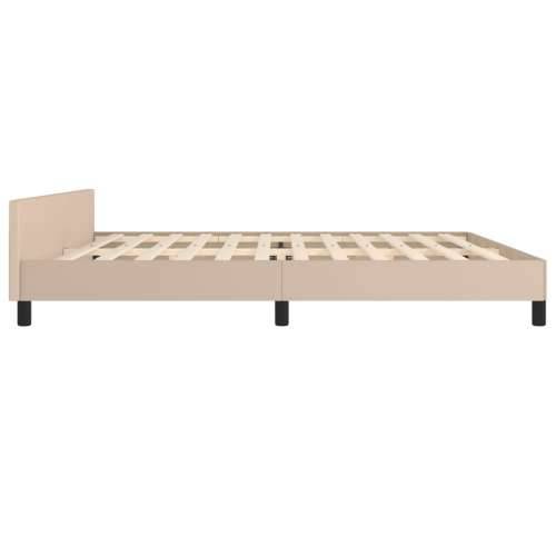 Okvir za krevet s uzglavljem cappuccina 200x200 cm umjetna koža - Boja cappuccina 200 x 200 cm Gladak dizajn Cijena
