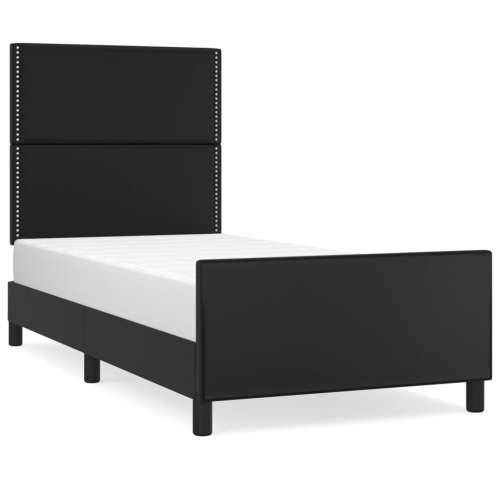 Okvir za krevet s uzglavljem crni 90x190 cm od umjetne kože - Crna 90 x 190 cm Obično s čavlima Cijena