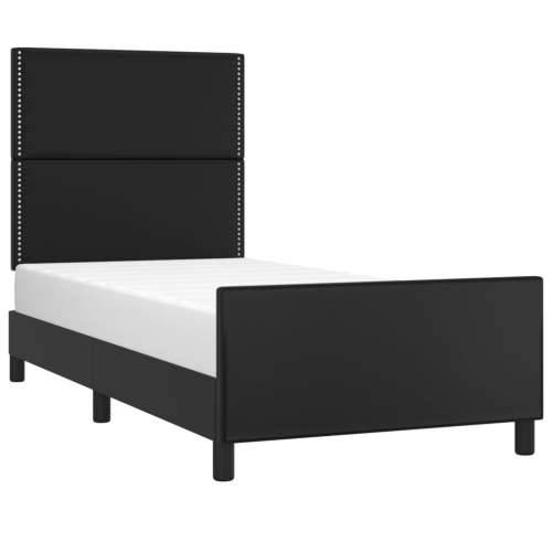 Okvir za krevet s uzglavljem crni 90x190 cm od umjetne kože - Crna 90 x 190 cm Obično s čavlima Cijena