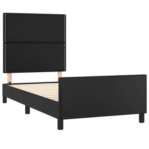 Okvir za krevet s uzglavljem crni 90x190 cm od umjetne kože - Crna 90 x 190 cm Obično s čavlima Cijena