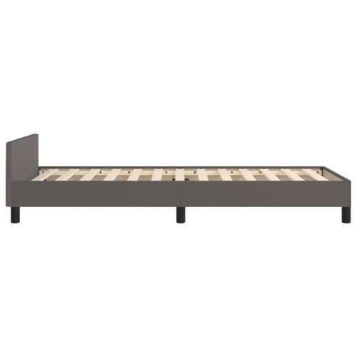 Okvir za krevet s uzglavljem sivi 100x200 cm od umjetne kože - Siva 100 x 200 cm Obično s čavlima Cijena