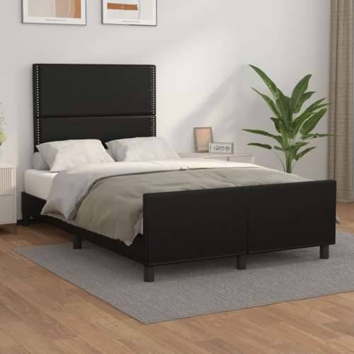 Okvir za krevet s uzglavljem crni 120 x 200 cm od umjetne kože - Crna 120 x 200 cm Obično s čavlima Cijena