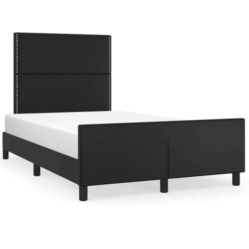 Okvir za krevet s uzglavljem crni 120 x 200 cm od umjetne kože - Crna 120 x 200 cm Obično s čavlima Cijena