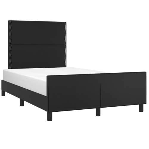 Okvir za krevet s uzglavljem crni 120 x 200 cm od umjetne kože - Crna 120 x 200 cm Obično s čavlima Cijena