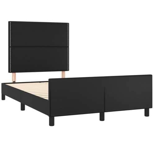 Okvir za krevet s uzglavljem crni 120 x 200 cm od umjetne kože - Crna 120 x 200 cm Obično s čavlima Cijena