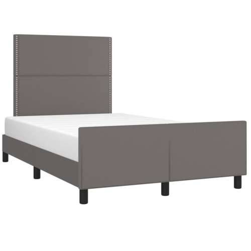 Okvir za krevet s uzglavljem sivi 120x200 cm od umjetne kože - Siva 120 x 200 cm Obično s čavlima Cijena