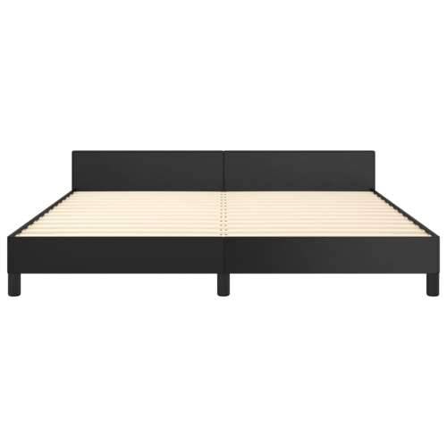 Okvir za krevet s uzglavljem crni 180x200 cm od umjetne kože - Crna 180 x 200 cm Obično s čavlima Cijena