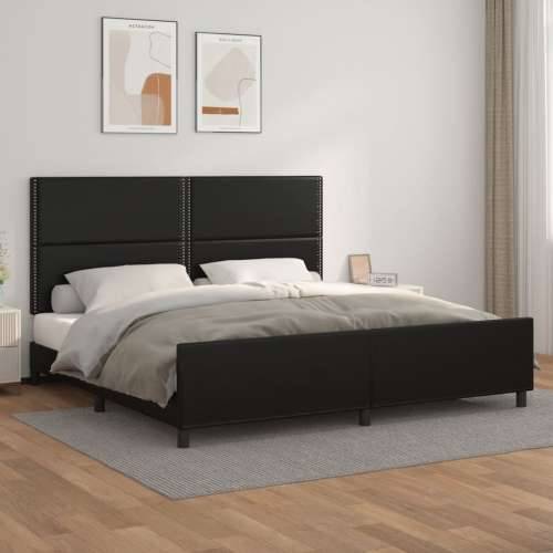 Okvir za krevet s uzglavljem crni 200x200 cm od umjetne kože - Crna 200 x 200 cm Obično s čavlima Cijena