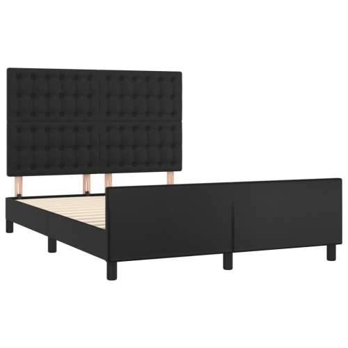 Okvir za krevet s uzglavljem crni 140x190 cm od umjetne kože - Crna 140 x 190 cm gumbi Cijena