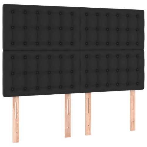 Okvir za krevet s uzglavljem crni 140x190 cm od umjetne kože - Crna 140 x 190 cm gumbi Cijena