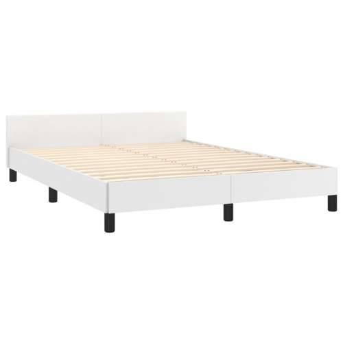 Okvir za krevet s uzglavljem bijeli 140x190 cm od umjetne kože - Bijela 140 x 190 cm gumbi Cijena