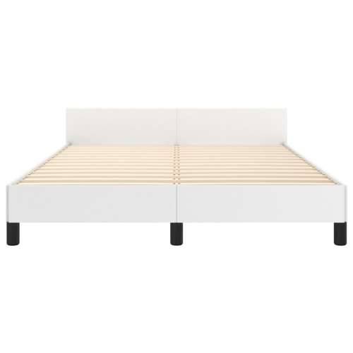 Okvir za krevet s uzglavljem bijeli 140x190 cm od umjetne kože - Bijela 140 x 190 cm gumbi Cijena