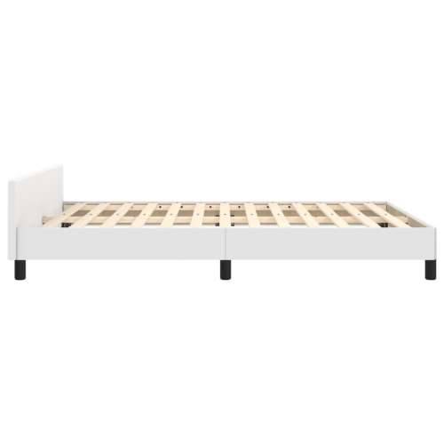 Okvir za krevet s uzglavljem bijeli 140x190 cm od umjetne kože - Bijela 140 x 190 cm gumbi Cijena