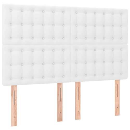 Okvir za krevet s uzglavljem bijeli 140x190 cm od umjetne kože - Bijela 140 x 190 cm gumbi Cijena