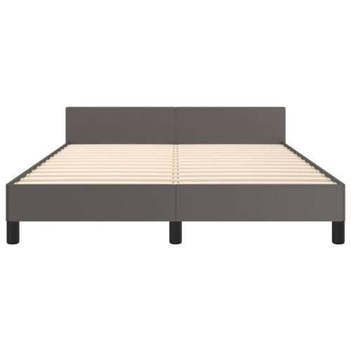 Okvir za krevet s uzglavljem sivi 140x190 cm od umjetne kože - Siva 140 x 190 cm gumbi Cijena