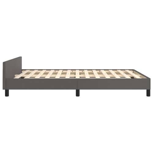 Okvir za krevet s uzglavljem sivi 140x190 cm od umjetne kože - Siva 140 x 190 cm gumbi Cijena