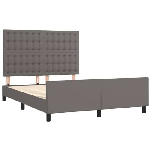 Okvir za krevet s uzglavljem sivi 140x200 cm od umjetne kože - Siva 140 x 200 cm gumbi Cijena