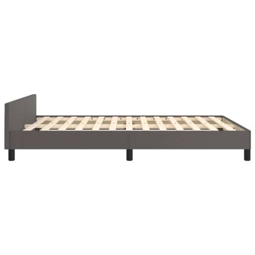 Okvir za krevet s uzglavljem sivi 140x200 cm od umjetne kože - Siva 140 x 200 cm gumbi Cijena