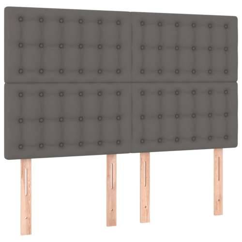 Okvir za krevet s uzglavljem sivi 140x200 cm od umjetne kože - Siva 140 x 200 cm gumbi Cijena