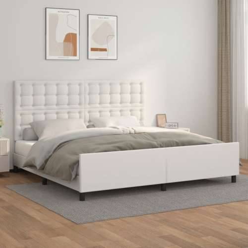 Okvir za krevet s uzglavljem bijeli 200x200 cm od umjetne kože - Bijela 200 x 200 cm gumbi Cijena