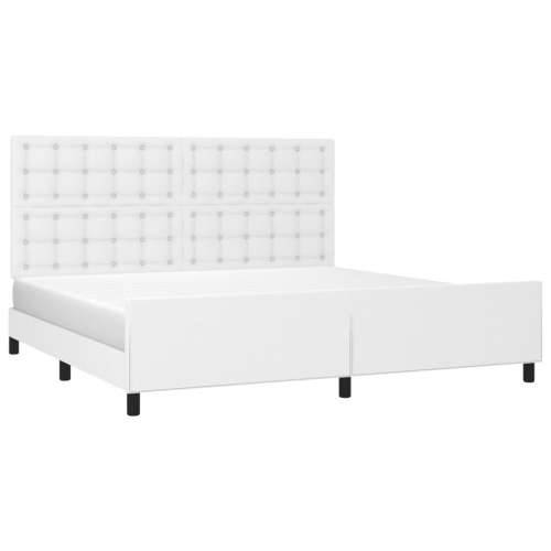 Okvir za krevet s uzglavljem bijeli 200x200 cm od umjetne kože - Bijela 200 x 200 cm gumbi Cijena