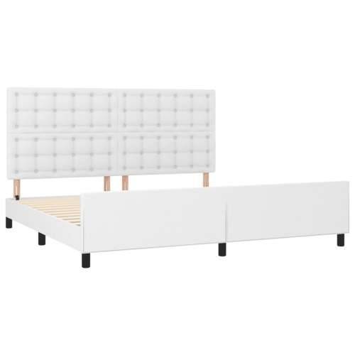 Okvir za krevet s uzglavljem bijeli 200x200 cm od umjetne kože - Bijela 200 x 200 cm gumbi Cijena
