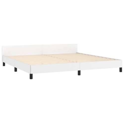 Okvir za krevet s uzglavljem bijeli 200x200 cm od umjetne kože - Bijela 200 x 200 cm gumbi Cijena