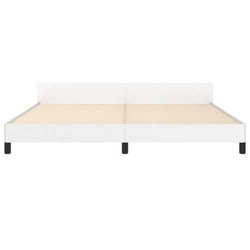 Okvir za krevet s uzglavljem bijeli 200x200 cm od umjetne kože - Bijela 200 x 200 cm gumbi Cijena