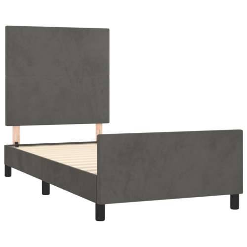 Okvir za krevet bez madraca tamnosivi 80x200 cm baršunasti - Tamno siva 80 x 200 cm Gladak dizajn Cijena