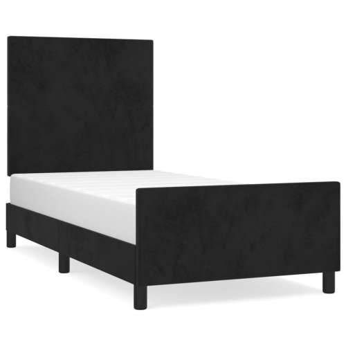 Okvir za krevet s uzglavljem crni 80x200 cm baršunasti - Crna 80 x 200 cm Gladak dizajn Cijena