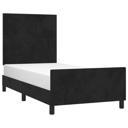Okvir za krevet s uzglavljem crni 80x200 cm baršunasti - Crna 80 x 200 cm Gladak dizajn Cijena