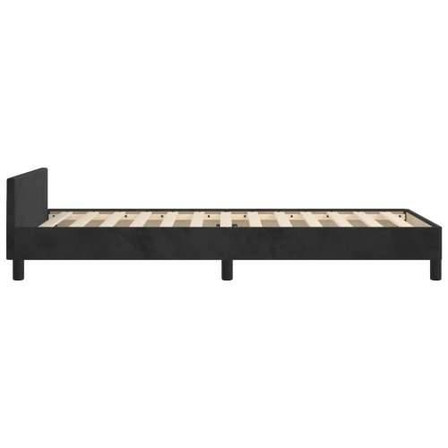 Okvir za krevet s uzglavljem crni 80x200 cm baršunasti - Crna 80 x 200 cm Gladak dizajn Cijena