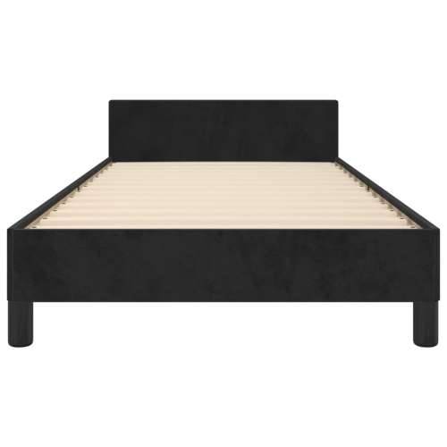 Okvir za krevet s uzglavljem crni 90x190 cm baršunasti - Crna 90 x 190 cm Gladak dizajn Cijena