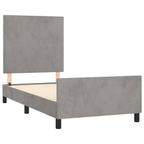 Okvir kreveta bez madraca svjetlosivi 90x200 cm baršunasti - Svjetlosiva 90 x 200 cm Gladak dizajn Cijena
