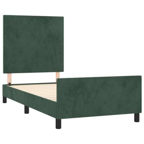 Okvir za krevet bez madraca tamnozeleni 90x200 cm baršunasti - Tamnozelena 90 x 200 cm Gladak dizajn Cijena