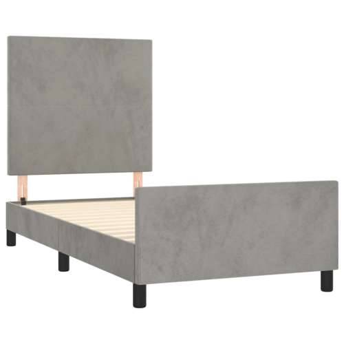 Okvir kreveta bez madraca svjetlosivi 100x200 cm baršunasti - Svjetlosiva 100 x 200 cm Gladak dizajn Cijena