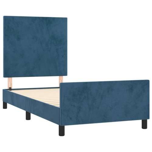 Okvir za krevet bez madraca tamnoplavi 100x200 cm baršunasti - Tamno plava 100 x 200 cm Gladak dizajn Cijena