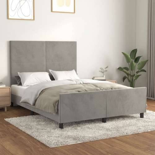Okvir za krevet bez madraca svjetlosivi 140 x 190 cm baršunasti - Svjetlosiva 140 x 190 cm Gladak dizajn Cijena