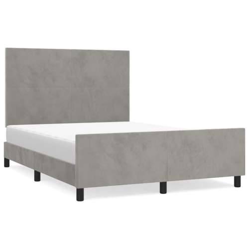 Okvir za krevet bez madraca svjetlosivi 140 x 190 cm baršunasti - Svjetlosiva 140 x 190 cm Gladak dizajn Cijena