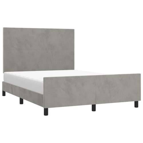 Okvir za krevet bez madraca svjetlosivi 140 x 190 cm baršunasti - Svjetlosiva 140 x 190 cm Gladak dizajn Cijena