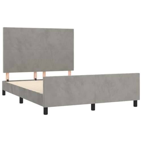 Okvir za krevet bez madraca svjetlosivi 140 x 190 cm baršunasti - Svjetlosiva 140 x 190 cm Gladak dizajn Cijena