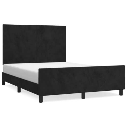 Okvir za krevet bez madraca crni 140 x 190 cm baršunasti - Crna 140 x 190 cm Gladak dizajn Cijena
