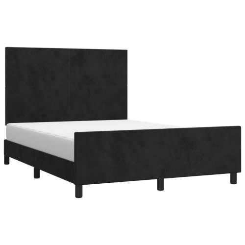 Okvir za krevet bez madraca crni 140 x 190 cm baršunasti - Crna 140 x 190 cm Gladak dizajn Cijena