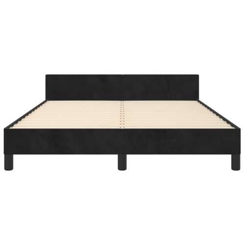 Okvir za krevet bez madraca crni 140 x 190 cm baršunasti - Crna 140 x 190 cm Gladak dizajn Cijena