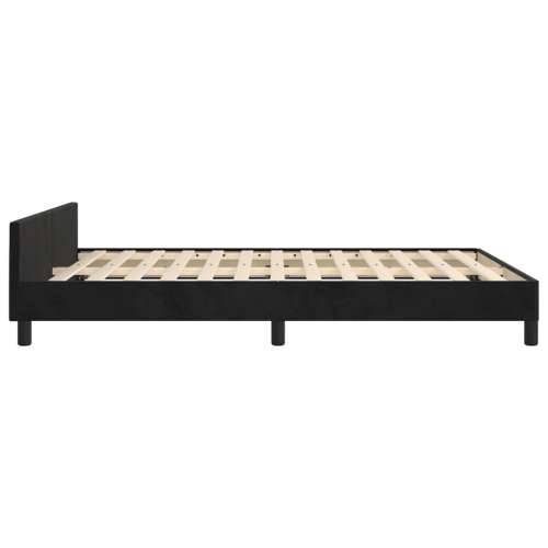 Okvir za krevet bez madraca crni 140 x 190 cm baršunasti - Crna 140 x 190 cm Gladak dizajn Cijena