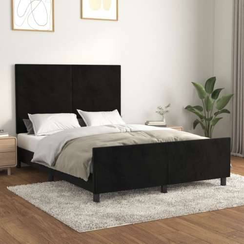 Okvir za krevet bez madraca crni 140x200 cm baršunasti - Crna 140 x 200 cm Gladak dizajn Cijena